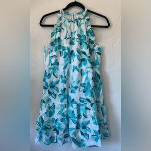 Cotton floral halter dress